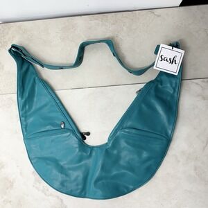 Sash Bag Crossbody Travel Sling Purse Teal Blue Faux Leather Egypt Collection